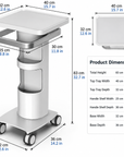 Professional Dental & Clinical Utility Trolley with Large Tool Tray, Storage Shelves & Lockable Wheels