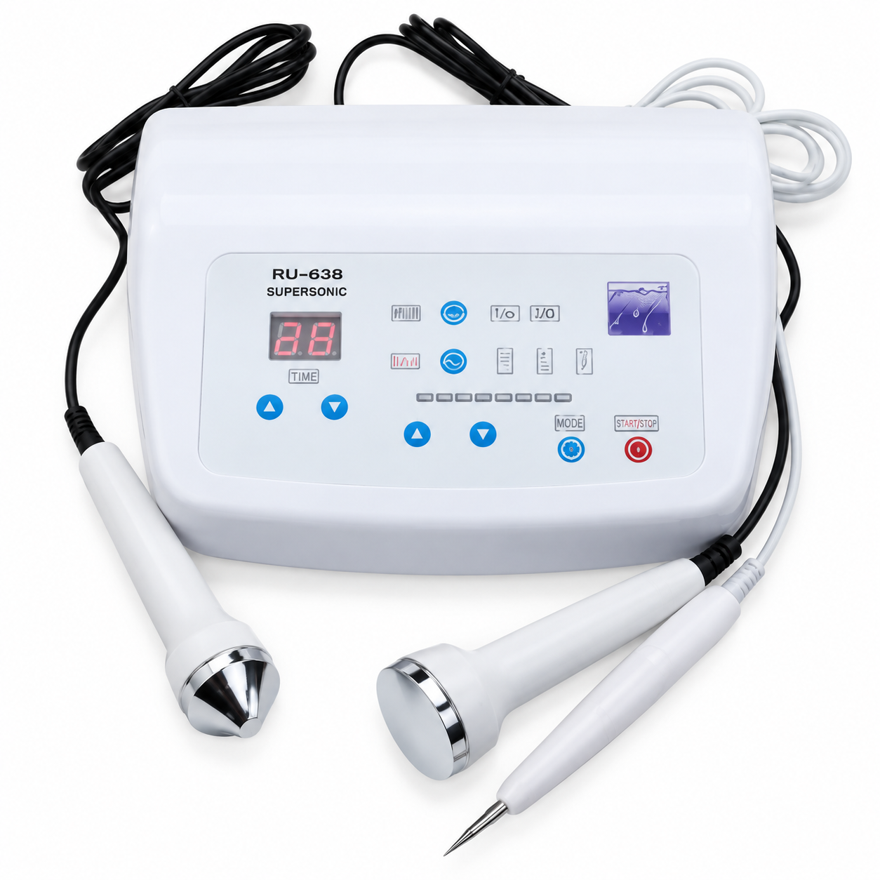 Professional Ultrasonic Facial & Body Beauty Machine with 3 Handpieces