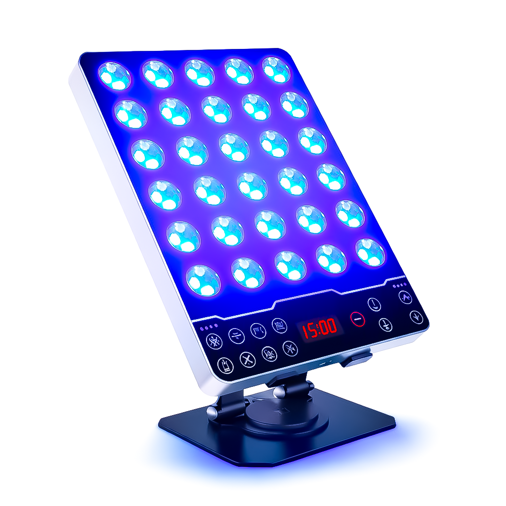 8 Modes Red Light Therapy Panel with 660nm / 850nm / 590nm / 415nm – Mini Desktop LED Device