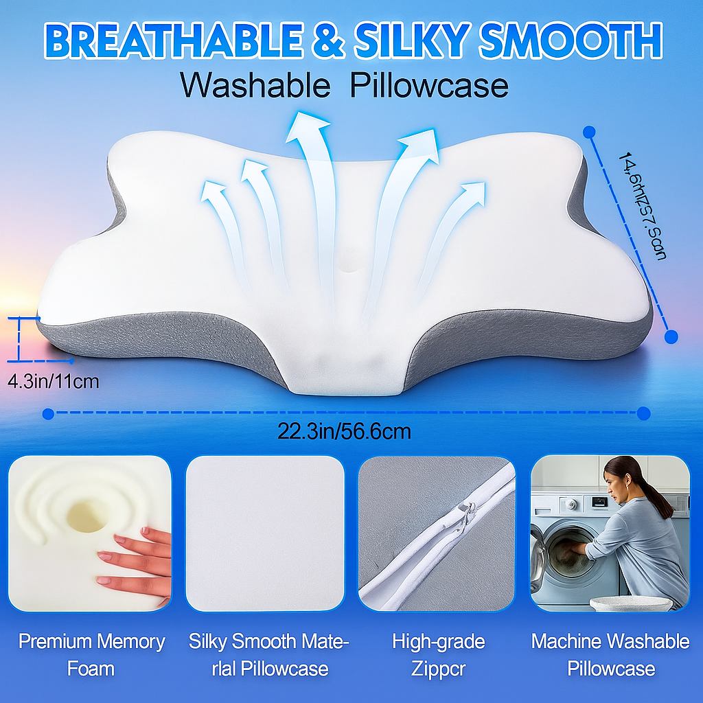 Orthopedic Memory Foam Pillow for Neck Support and Comfortable Sleeping Position