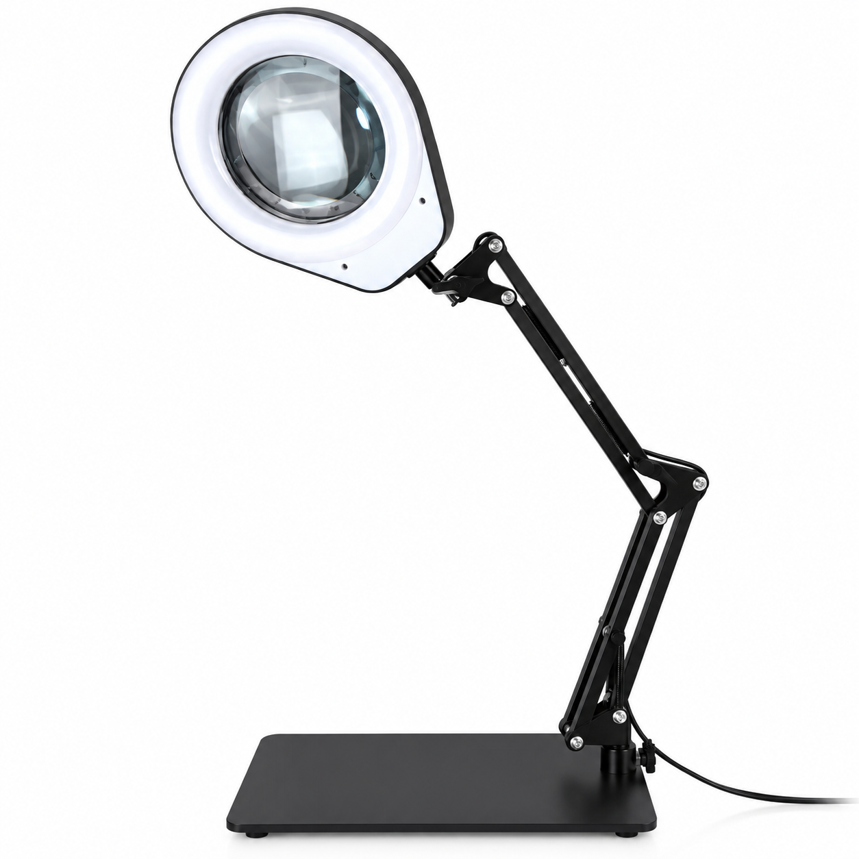 10X 20X Magnifier Lamp 3 COLORS LED Lighted Magnifier Large Base & Clamp Magnifying Glass Lamp for Repair Crafts Soldering 5.5D