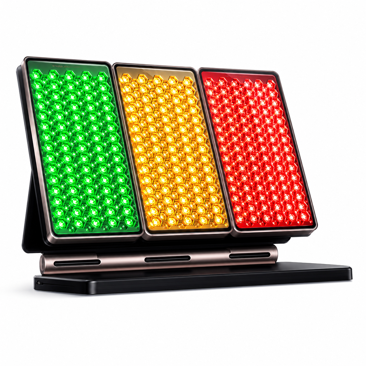 LED Light Therapy Panel for Facial Skin Care – Desktop Photon Beauty Device with Red, Yellow & Green Light