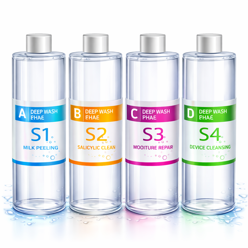 Deep Wash Aqua Peeling Solutions S1–S4 – Professional Facial Serum Set for Hydro Dermabrasion & Deep Skin Cleansing