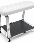 Professional Rolling Pedicure Footrest – Padded Salon Foot Rest with Storage Platform