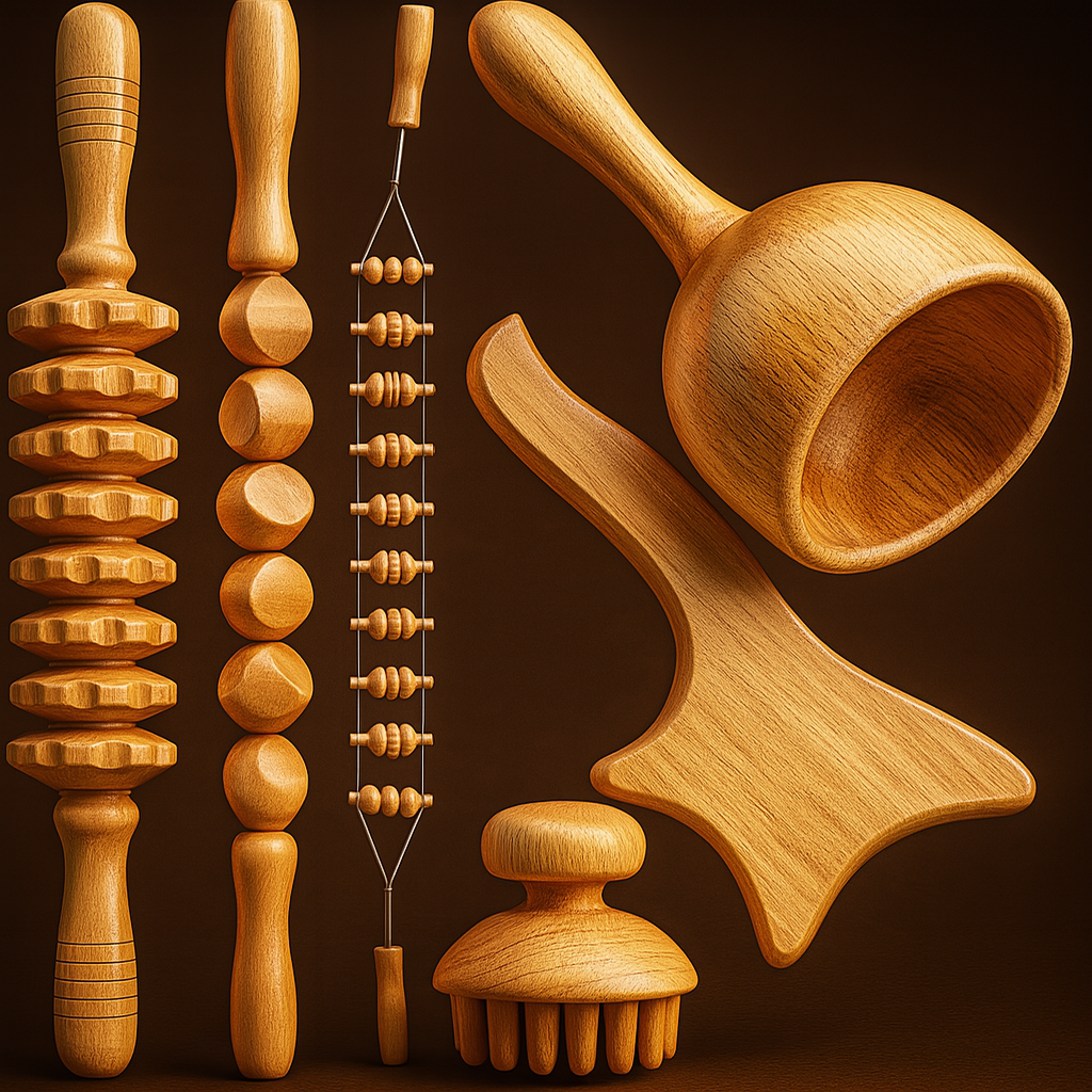 6 In 1 Wood Therapy Massage Tool Set