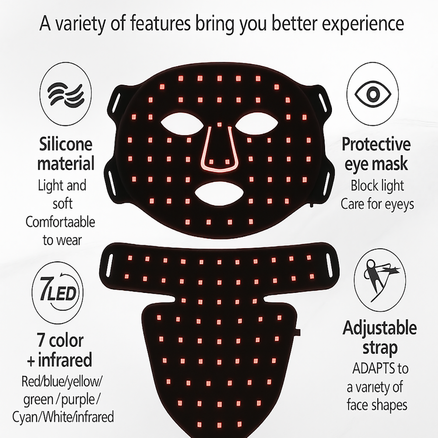 YouthGlow Advanced LED Facial Mask: Enhance Collagen & Skin Clarity