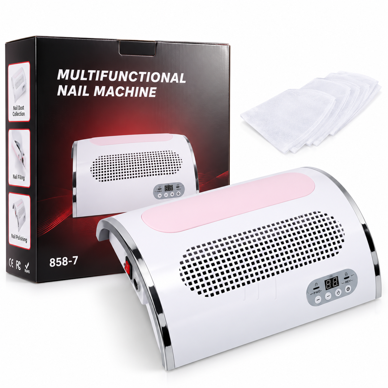 4-in-1 Professional Nail Station – 54W UV LED Lamp, 25,000 RPM Nail Drill & Dust Collector