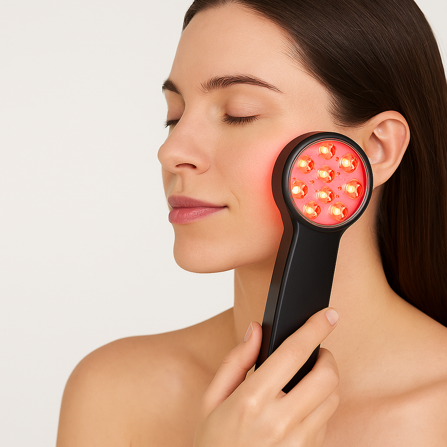 Theia Glow Pro LED Light Therapy Wand – Red & Infrared Anti-Aging Device (630nm, 810nm, 850nm)