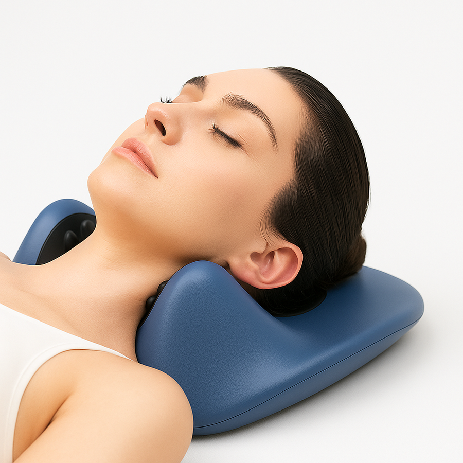 EMS Pulse Neck Pillow Massager – Electric Cervical Stretcher with Heating and Vibration for Muscle Relaxation