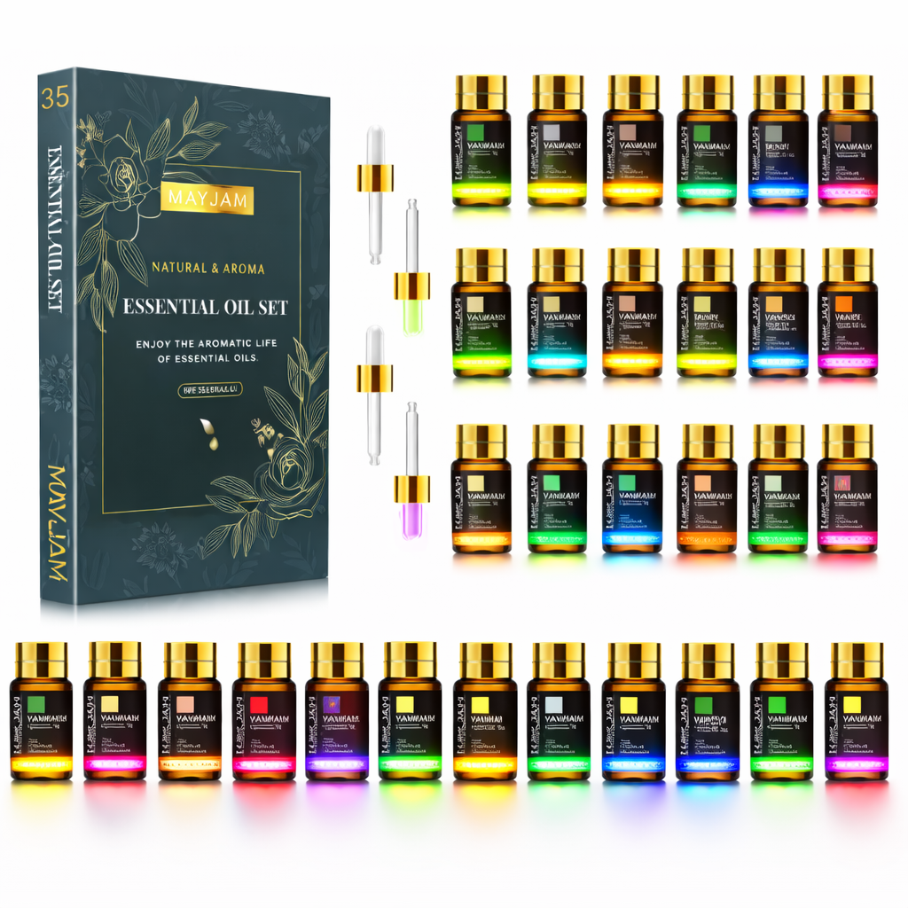 35pcs Essential Oils Set for Diffuser & Aromatherapy – Pure Fragrance Oils for Candles, Massage, Air Freshener & DIY Gifts