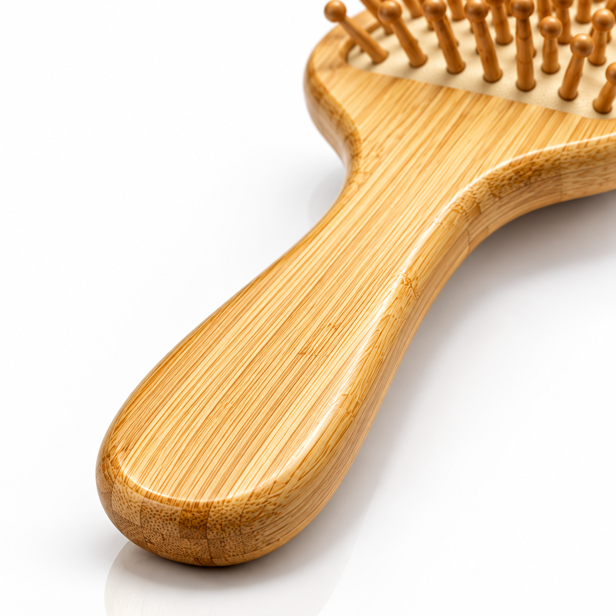 Natural Bamboo Paddle Hair Brush with Sunflower Engraving – Wooden Bristles, Anti-Static Detangling Brush