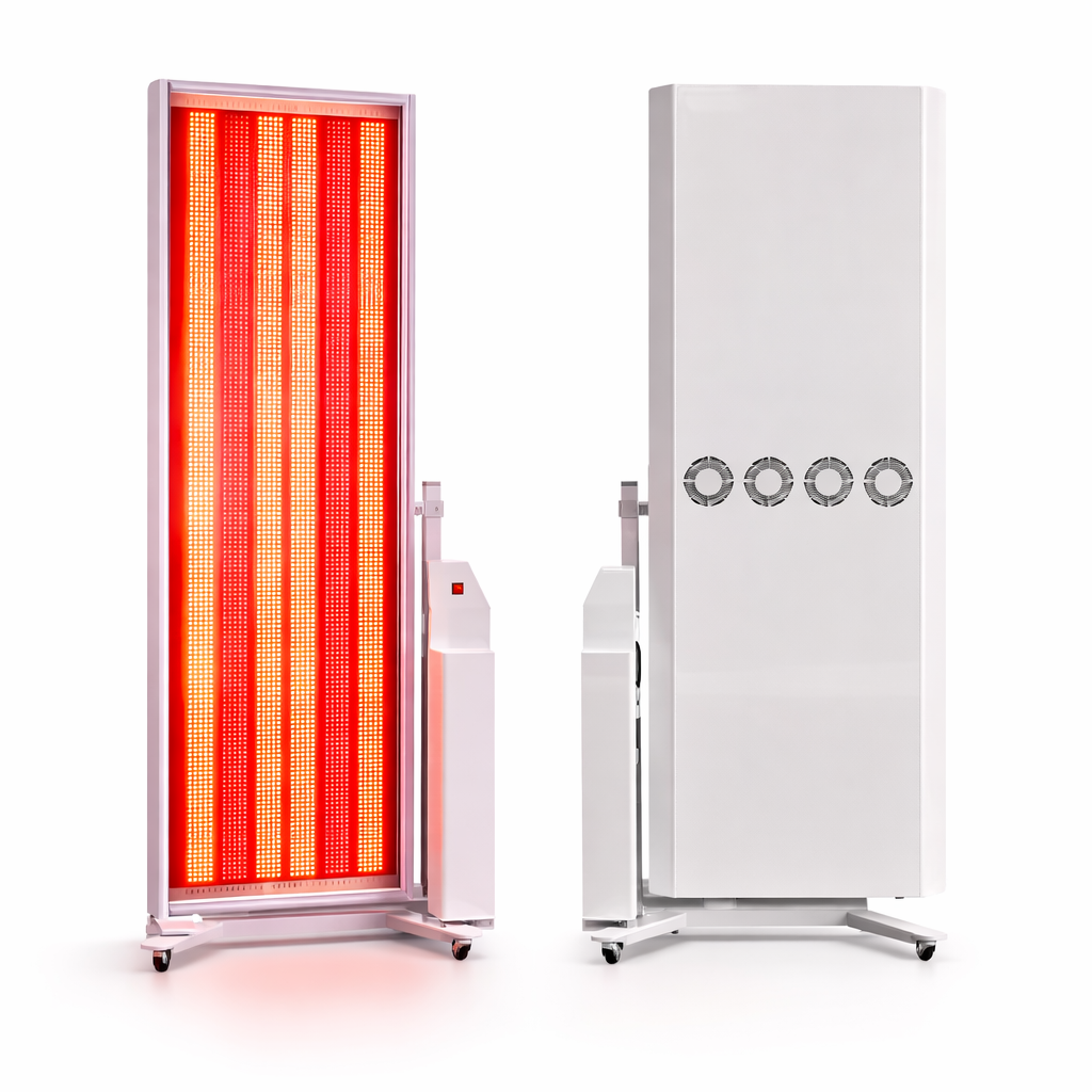 R4 Professional Full Body LED Red Light Therapy Panel – 14,200 LEDs, 5 Wavelengths (633–940nm), Electric Adjustable Stand