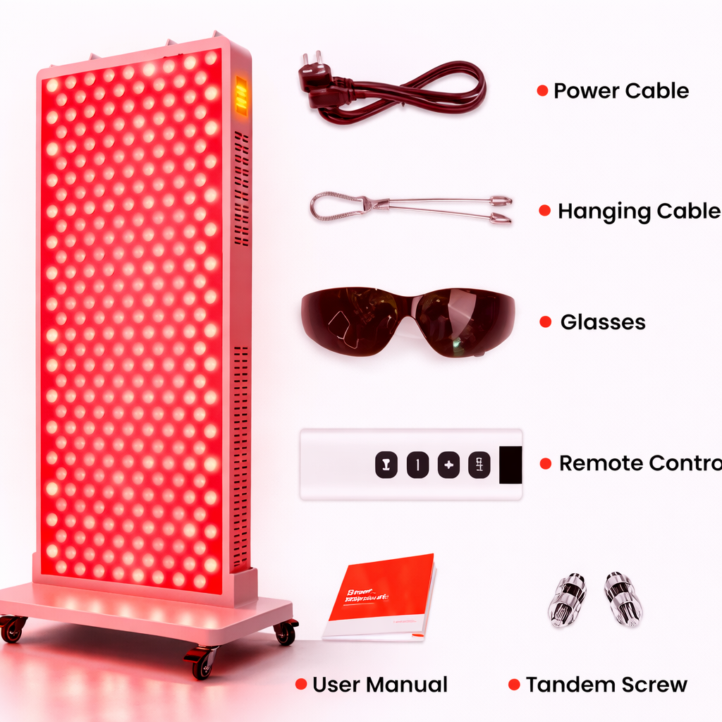 Red Light Therapy Panel – 432 LEDs, Touch Screen, 8 Wavelengths