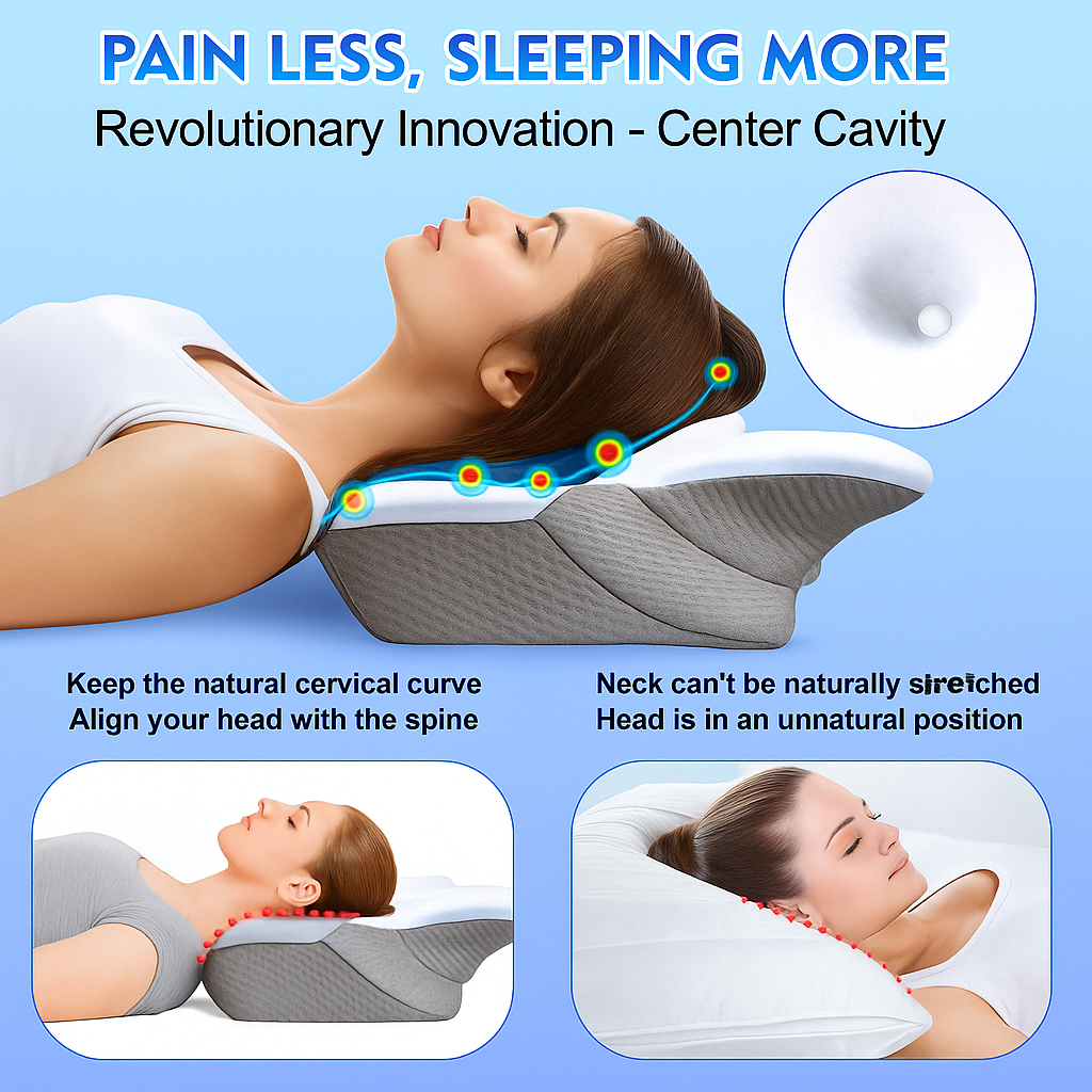 Orthopedic Memory Foam Pillow for Neck Support and Comfortable Sleeping Position