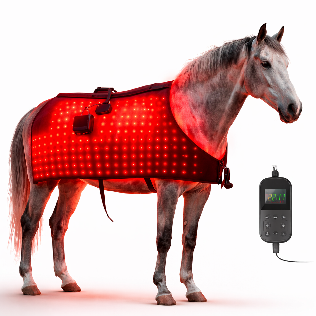 Horse Red & Near-Infrared LED Back Blanket – Battery-Powered Equine Wellness Light Pad