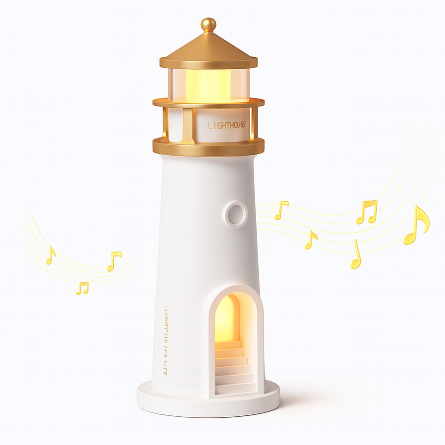 Theia Lighthouse Moon Projection Lamp – Motion Sensor Night Light with Bluetooth Music