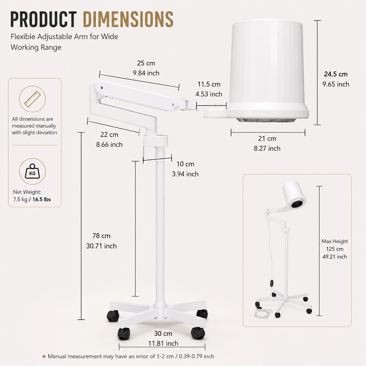 Theia Professional Nail Dust Collector with Overhead Manicure Lamp