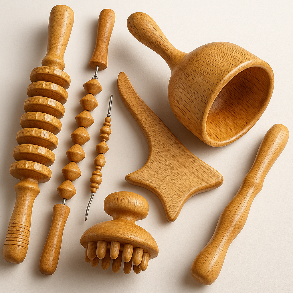 6 In 1 Wood Therapy Massage Tool Set