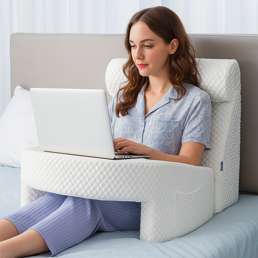 UltraComfort Memory Foam Bed Reading Pillow – Ergonomic Arm Support for Gaming, Relaxation, and Work