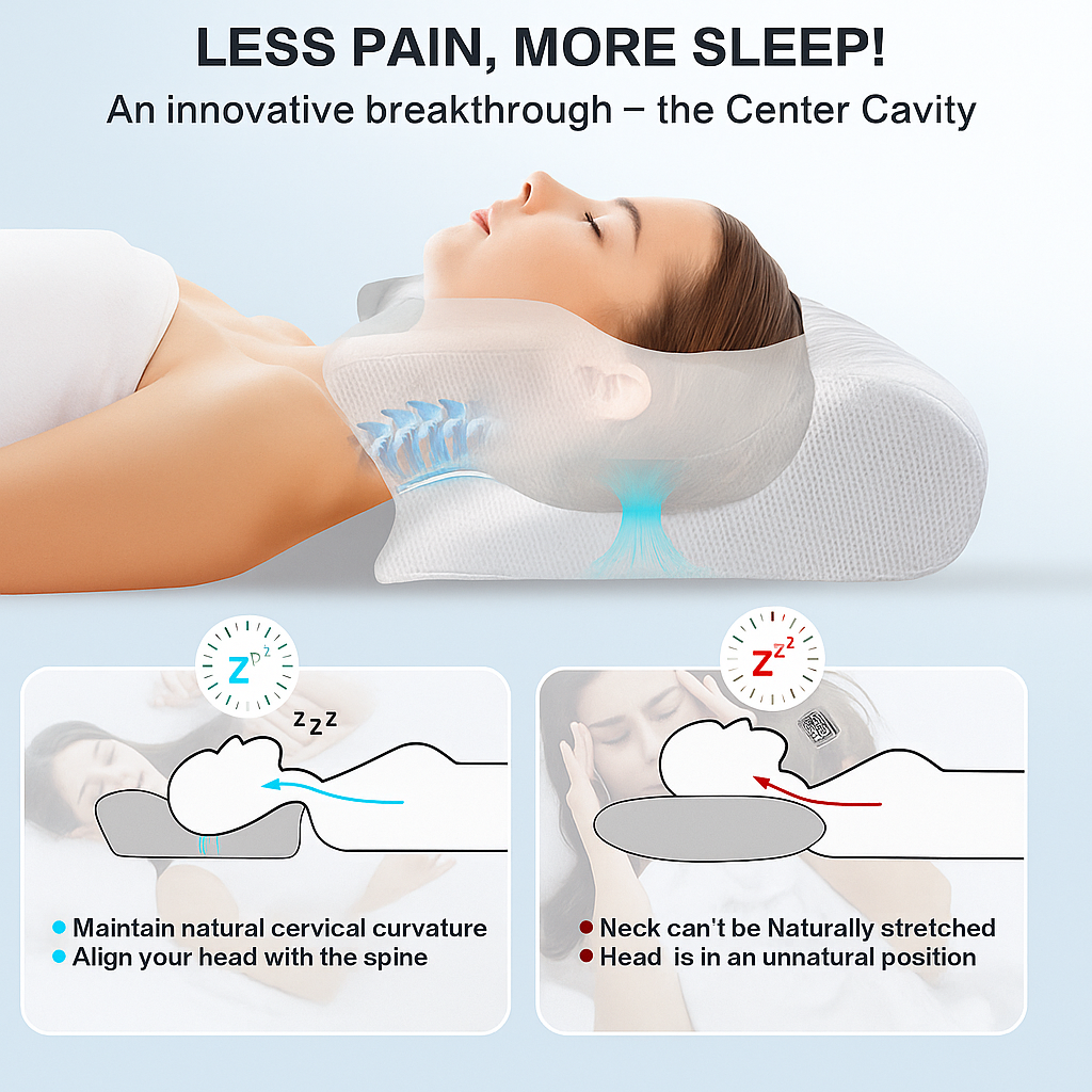 THEIA Ultimate Sleep Pro – Ergonomic Memory Foam Pillow for Neck & Spine Alignment