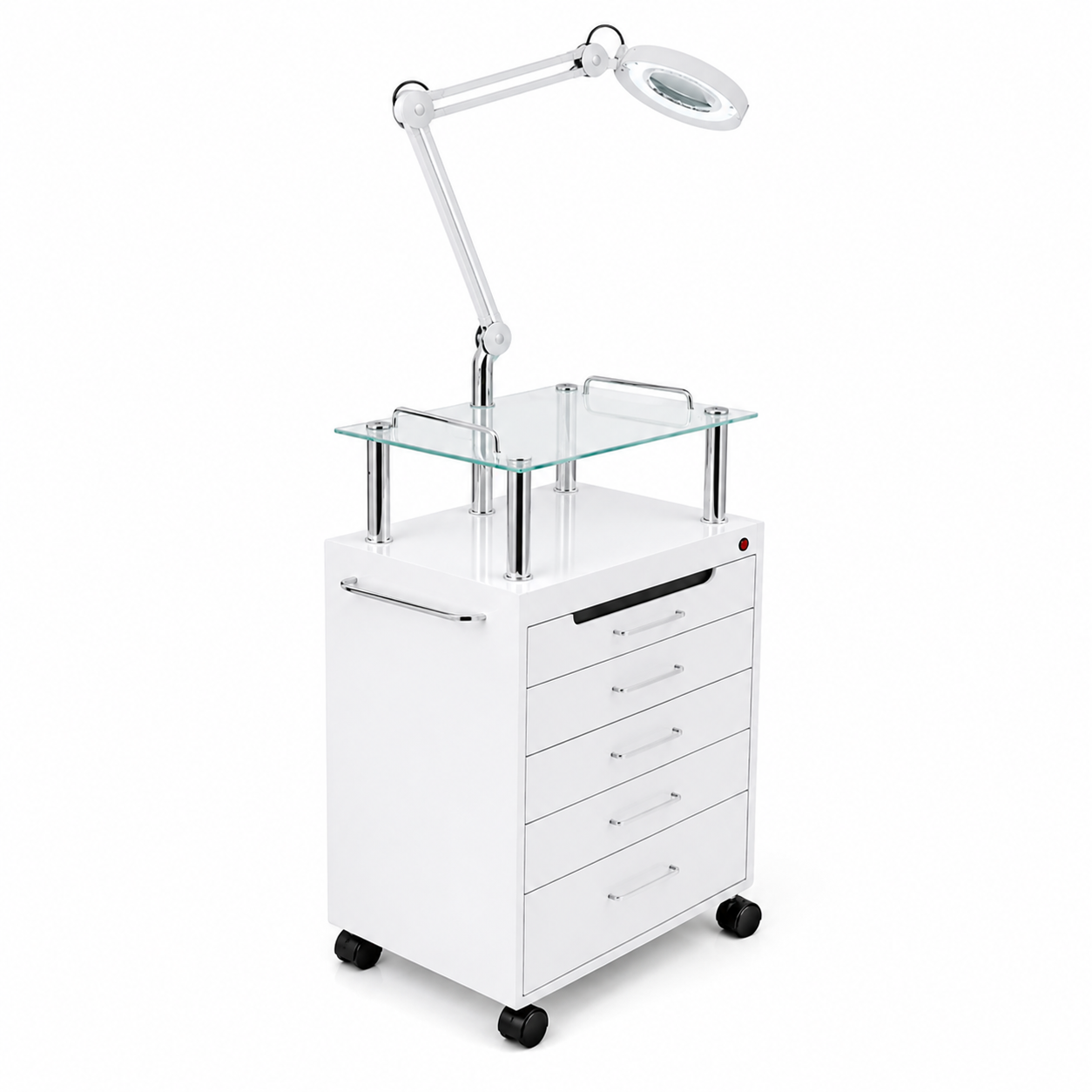 Beauty Salon Trolley with Magnifying Lamp & Drawers | THEIA