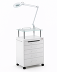 Professional Salon Trolley Cart with Folding Lamp & Drawers – Mobile Tool Station for Tattoo, Eyelash & Beauty Studios