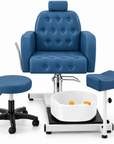 Professional 360° Pedicure Spa Chair with Foot Bath Basin, Adjustable Footrest & Salon Stool