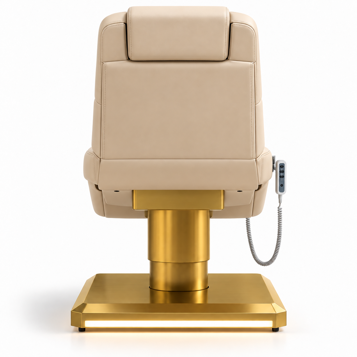Professional Electric Facial Treatment Bed – 3-Motor Adjustable Beauty Bed with Foot Control, Remote Control & LED Gold Base