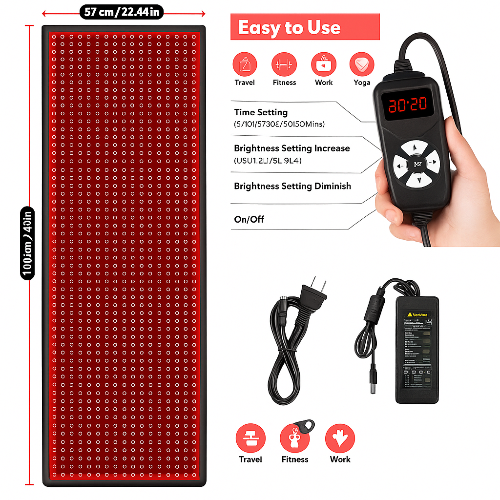 Theia Red Light Therapy Mat – Full Body 660nm & 850nm LED Mat