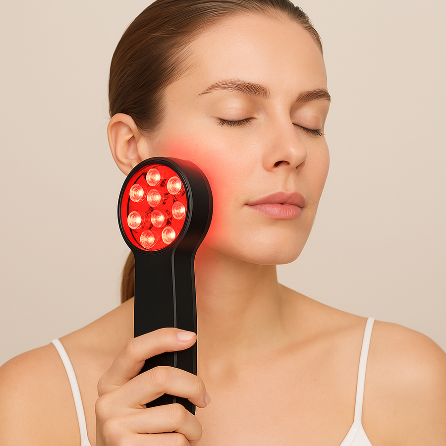Theia Glow Pro LED Light Therapy Wand – Red & Infrared Anti-Aging Device (630nm, 810nm, 850nm)