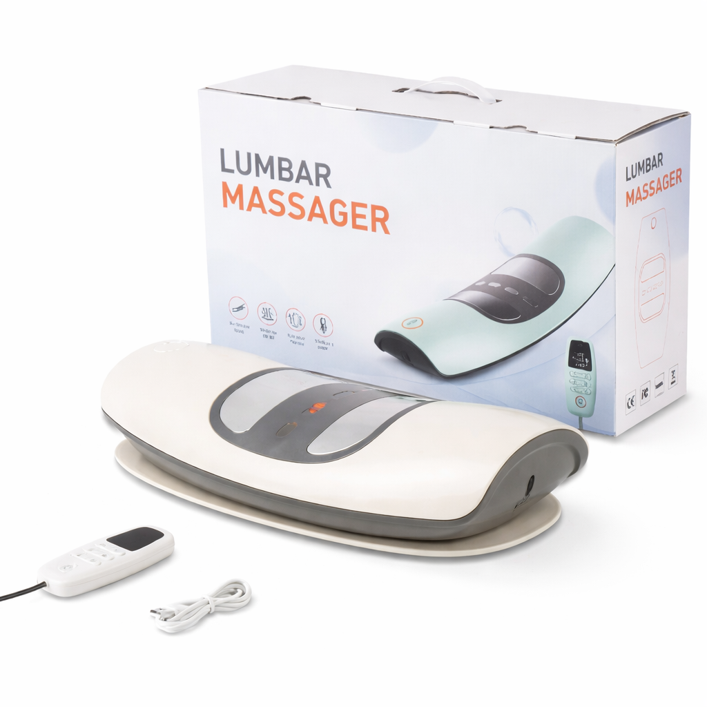 4-in-1 Lumbar Traction Device with Dynamic Airbag – Adjustable Back Stretcher & Waist Massager for Relaxation