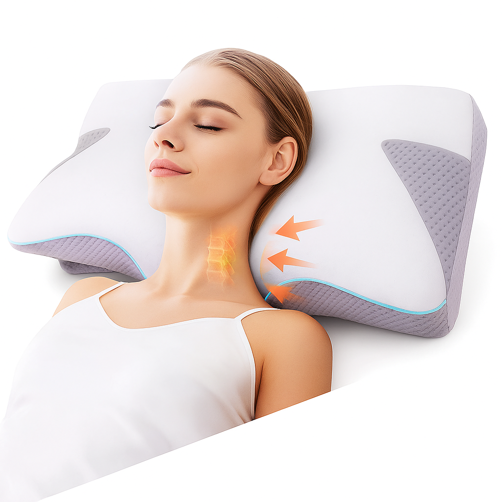 Orthopedic Memory Foam Pillow for Neck Support and Comfortable Sleeping Position