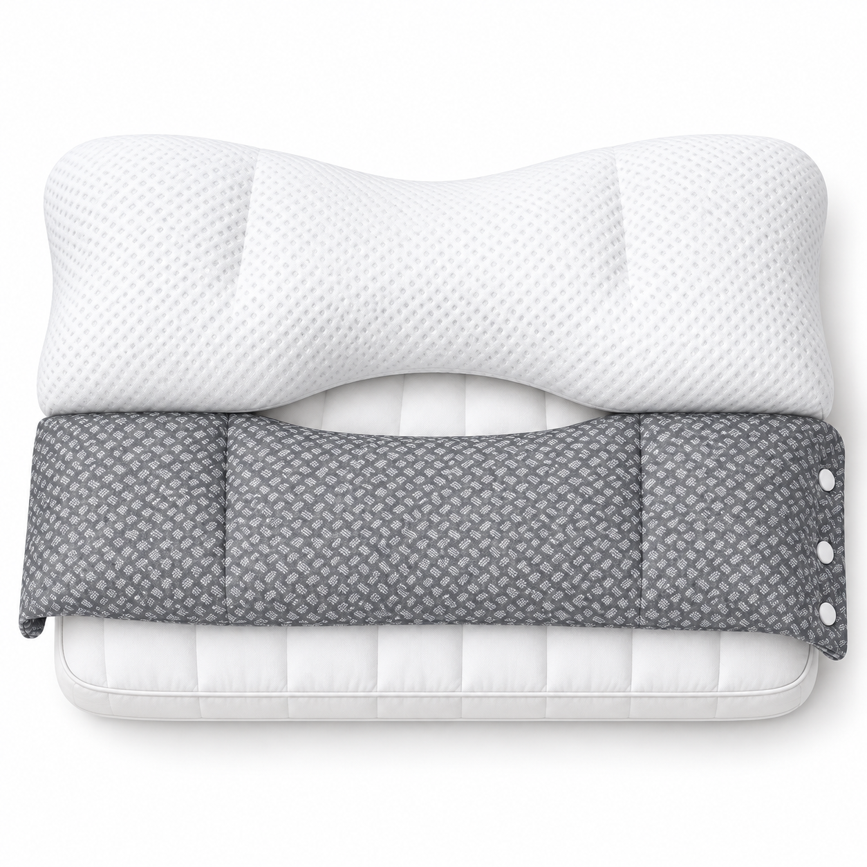 Adjustable Cervical Neck Support Pillow – Ergonomic 3-in-1 Sleeping Pillow with Detachable Neck Cushion