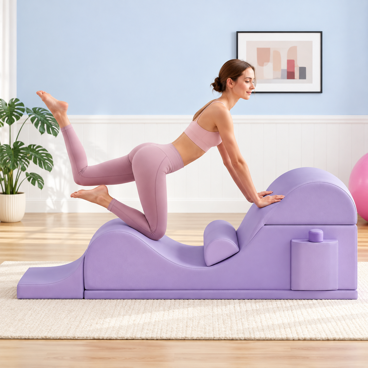 Ergonomic Yoga Lounge Chair with Lumbar Pillow