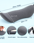 Ergonomic Lumbar Support Pillow – Memory Foam Lower Back Cushion for Bed, Couch & Side Sleepers