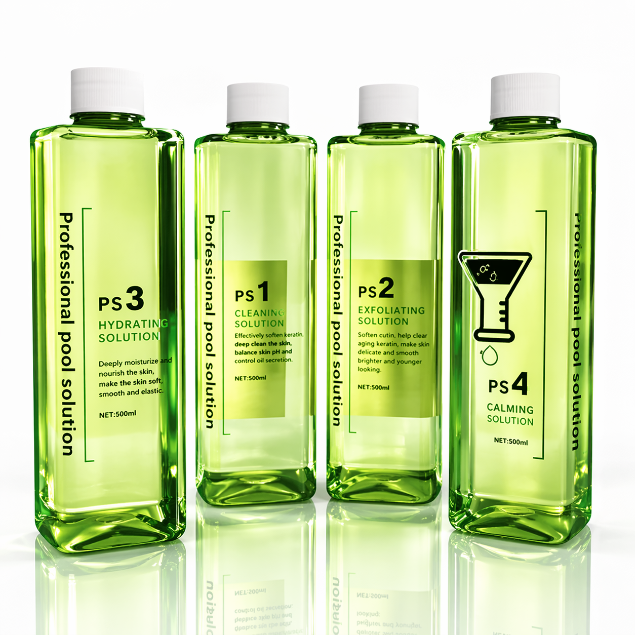 Hydra Facial Serum Set AHA BHA EGF Oxygen Water – Deep Cleansing & Hydrating Skin Solution for Facial Machines