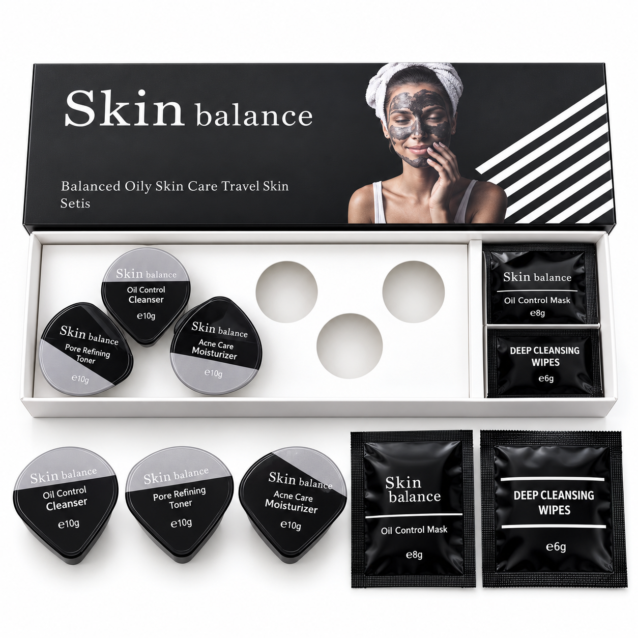 Skin Balance Facial Care Set for Oily Skin – 5-Piece Travel Skincare Kit