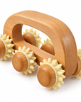 Wooden Body Massage Roller with Spiked Wheels