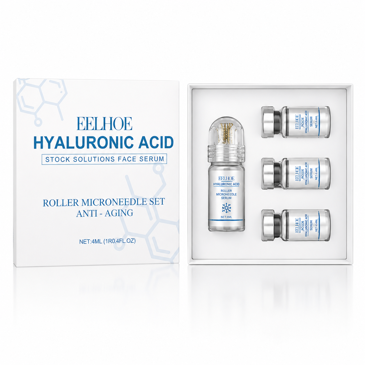 Niacinamide MicroNeedle Skin Renewal Roller Kit – 0.25mm Facial Microneedle System with Niacinamide Moisturizing Serum 30ml
