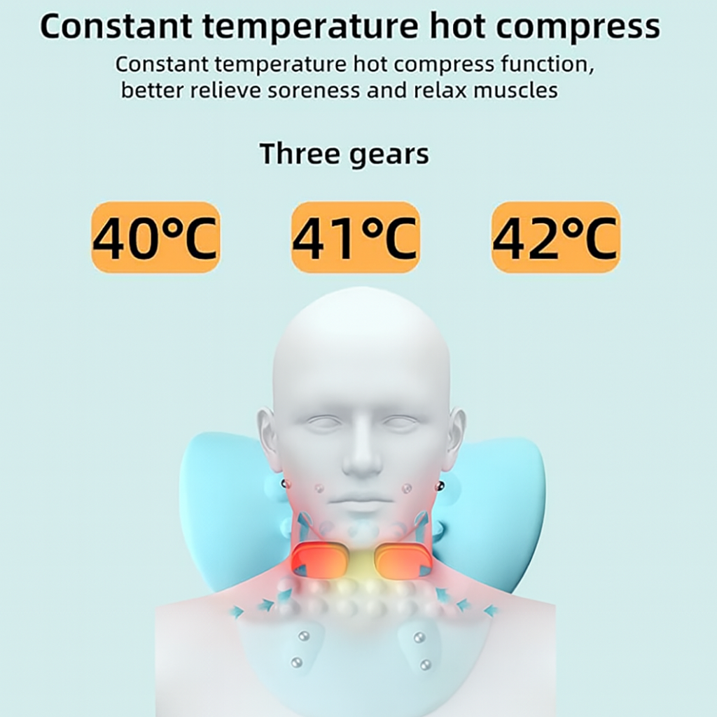 Portable EMS Neck and Shoulder Massager with Adjustable Intensity | Compact Relaxation Device for Home, Office and Travel