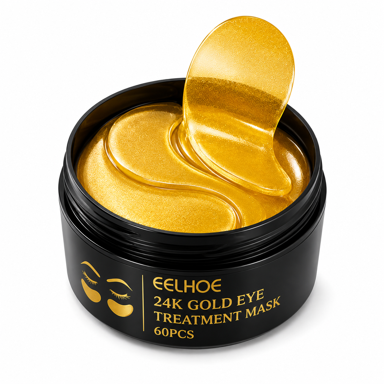 24K Gold Hydrogel Under Eye Patches – 10 Jar Set – Hydrating Eye Care