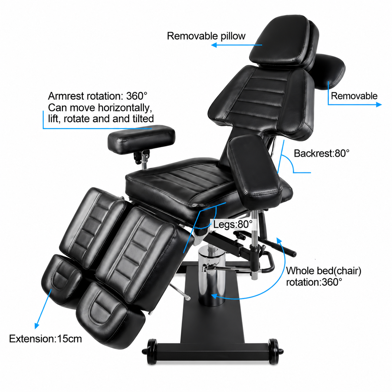 Theia Professional Hydraulic Tattoo & Beauty Treatment Chair