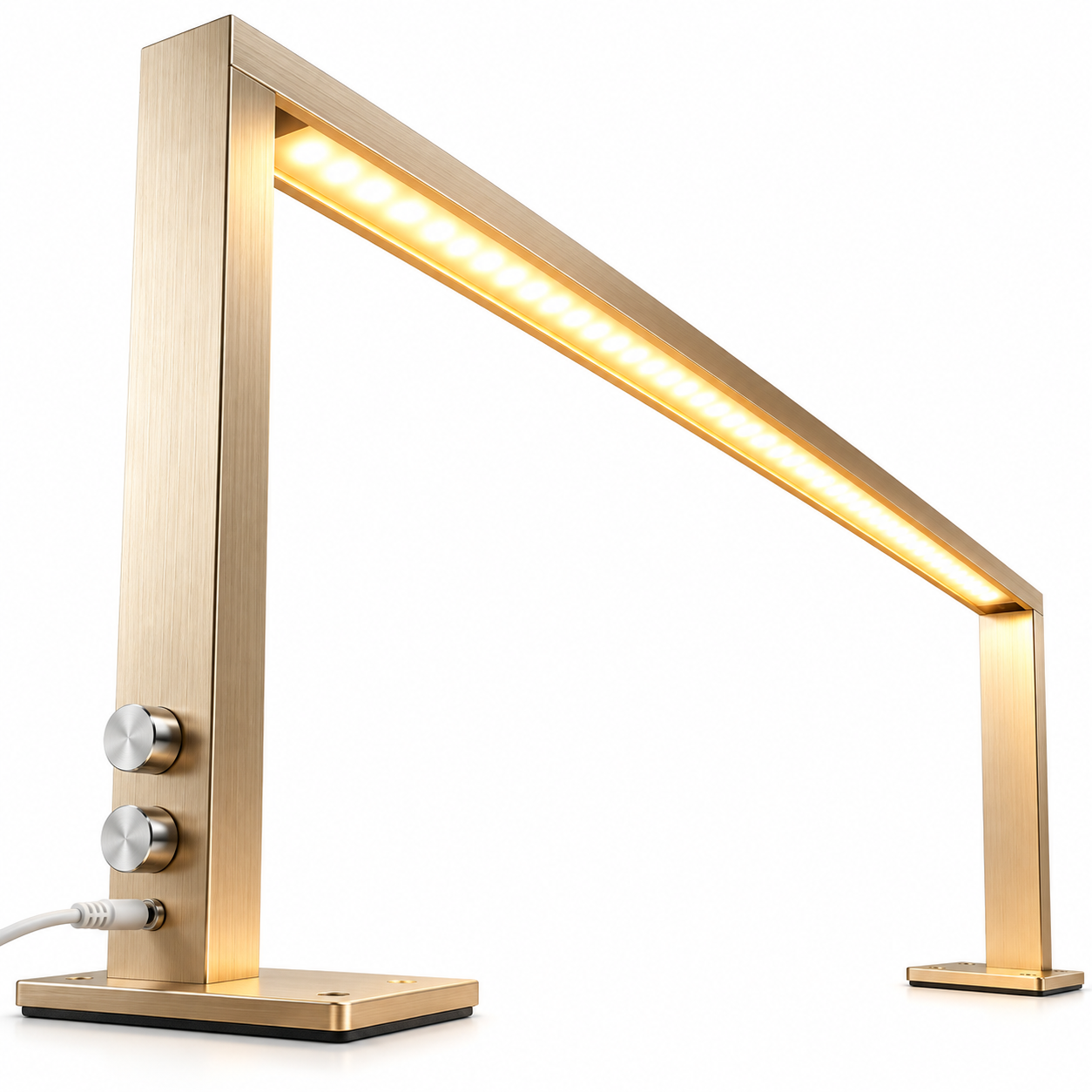 Extra-Long Professional LED Nail Salon Table Lamp – Gold, Adjustable Brightness & Color Temperature