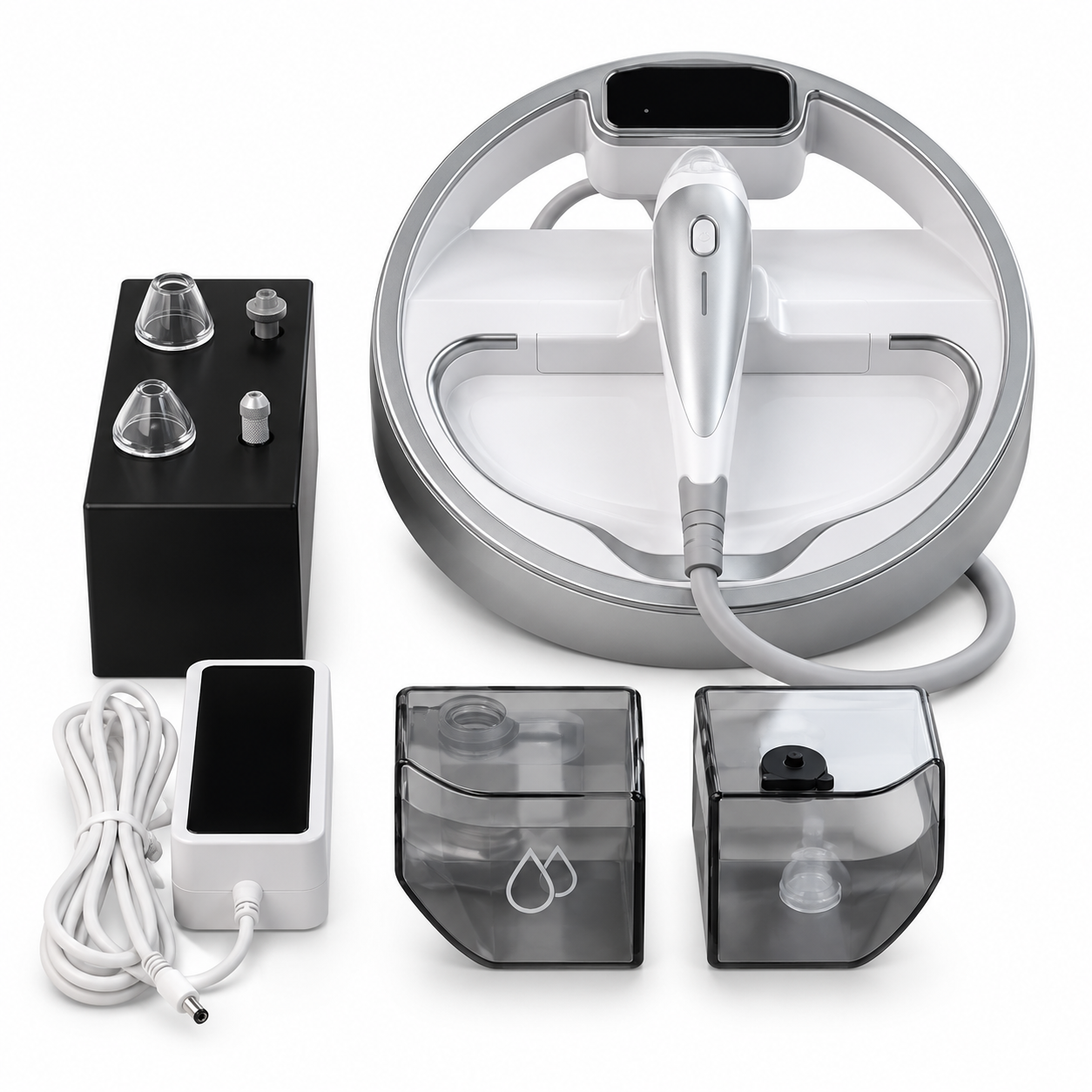 Hydro Dermabrasion Facial Machine with 68kPa Suction, Water Vortex & Dual Tanks