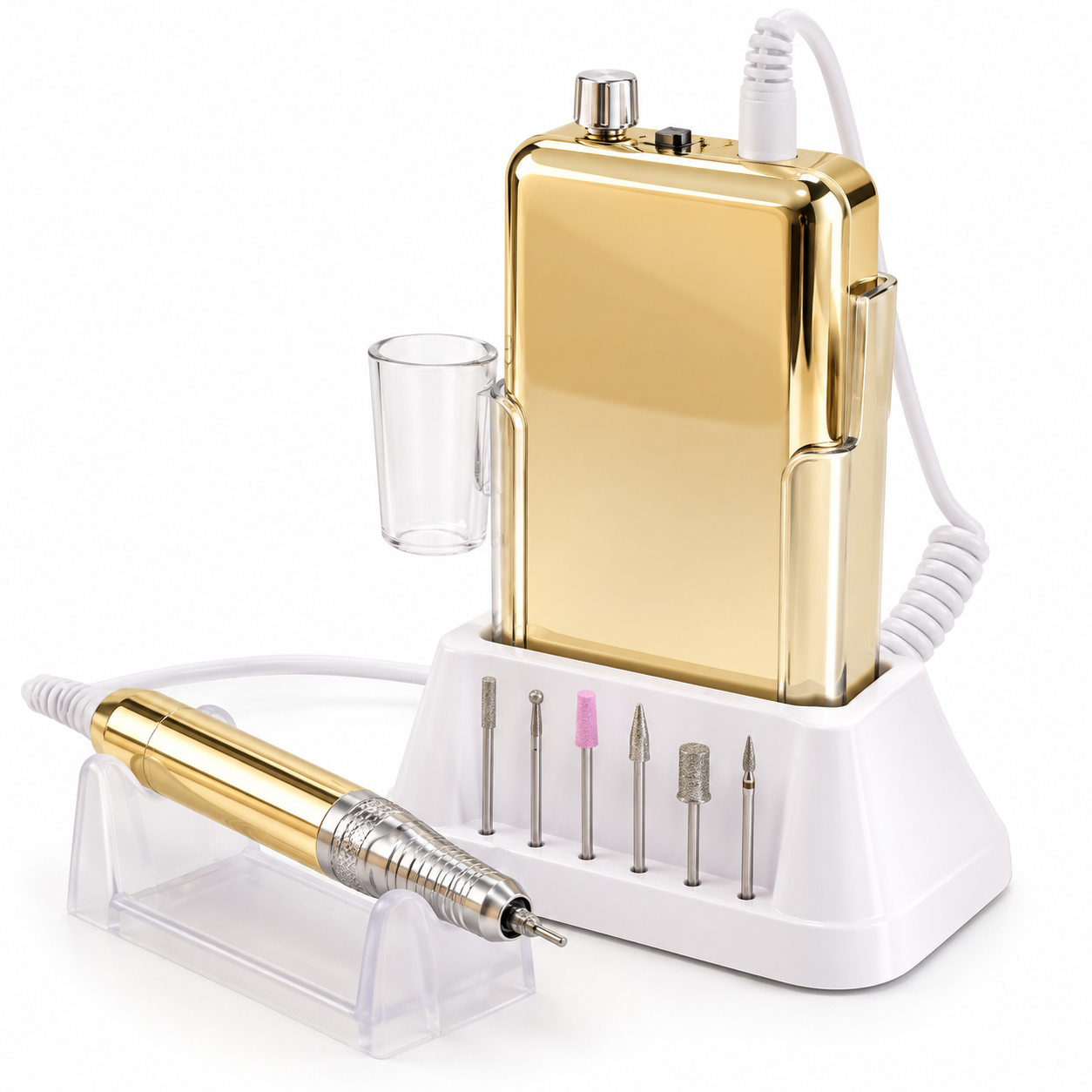 45K Brushless Professional Nail Drill 85W with HD Display, Rechargeable Battery & Charging Base