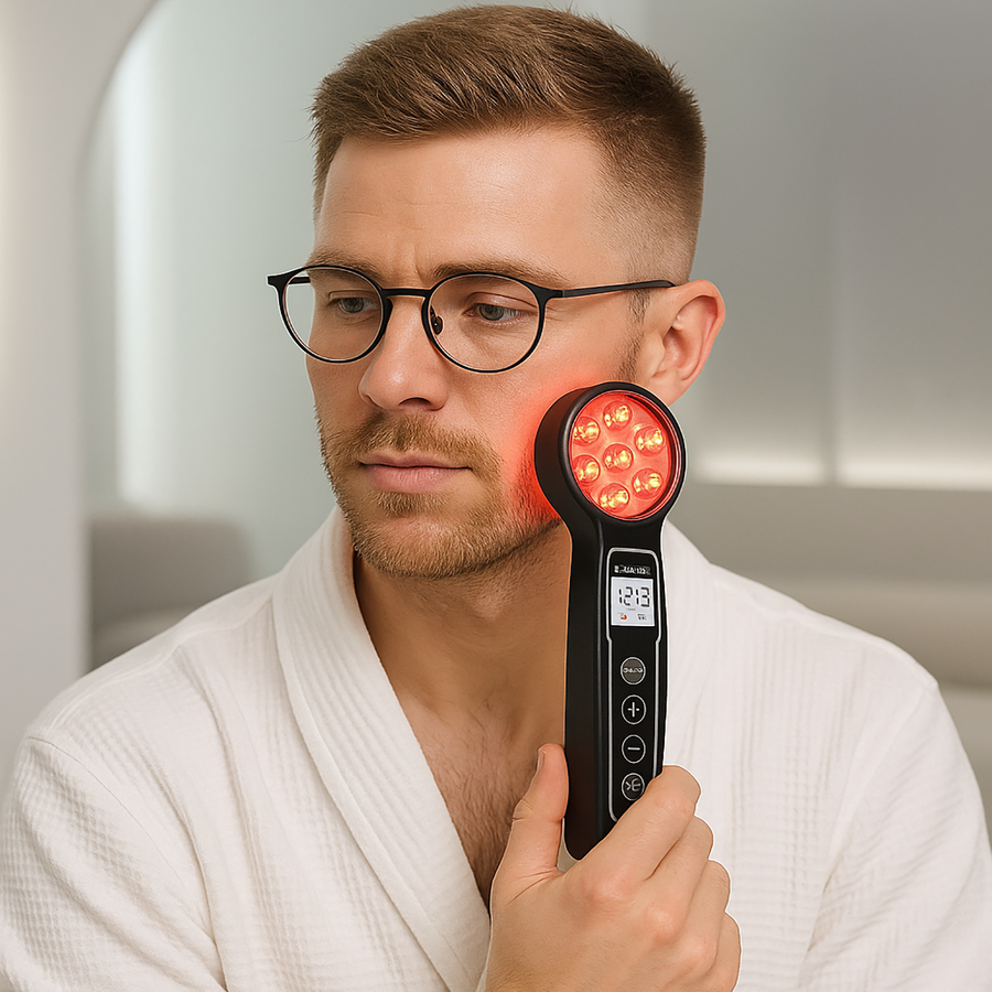 Theia Glow Pro LED Light Therapy Wand – Red & Infrared Anti-Aging Device (630nm, 810nm, 850nm)