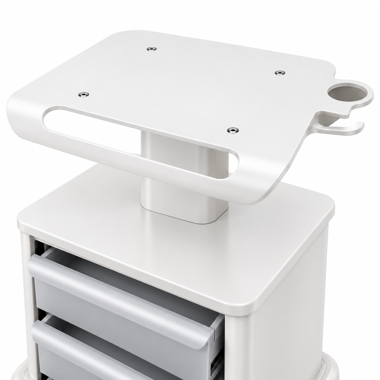 Professional Mobile Beauty Trolley with 3 Drawers, Equipment Platform & Lockable Wheels