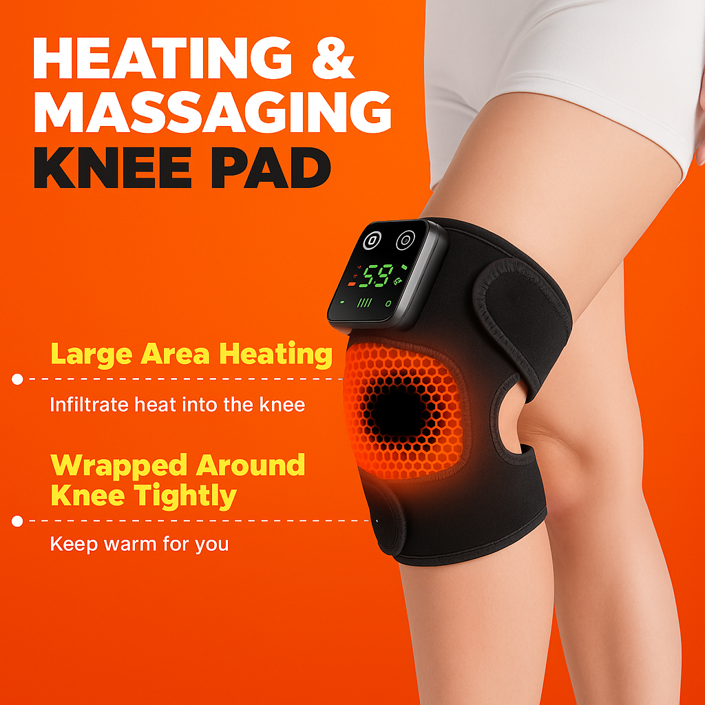 Heating Knee Vibration Massager Brace for Everyday Comfort | Adjustable Knee Support with Soothing Warmth and Gentle Vibration