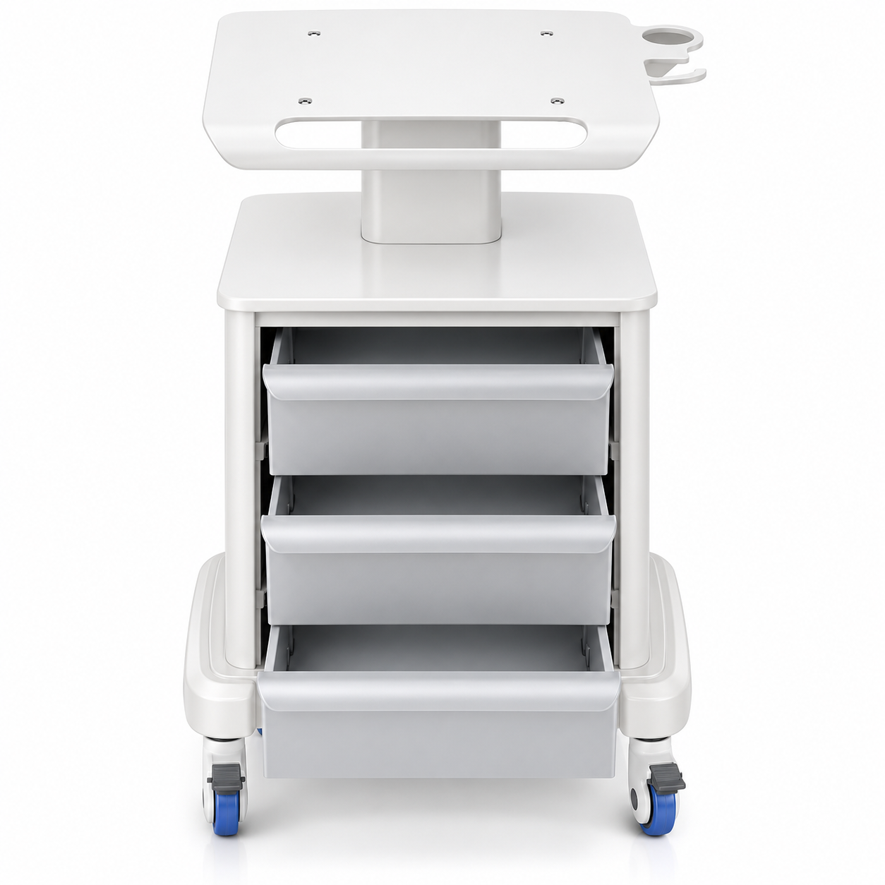 Professional Mobile Beauty Trolley with 3 Drawers, Equipment Platform & Lockable Wheels