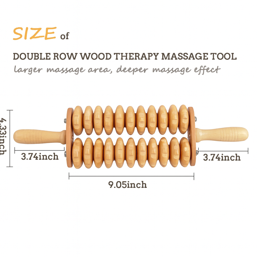 Theia DualCore Wooden Body Roller – Deep Tissue Meridian Massager